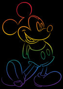 Men's Mickey & Friends Rainbow Mickey Mouse Outline T-Shirt