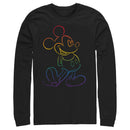 Men's Mickey & Friends Rainbow Mickey Mouse Outline Long Sleeve Shirt