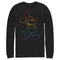 Men's Mickey & Friends Rainbow Mickey Mouse Outline Long Sleeve Shirt