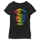 Girl's Mickey & Friends Fabulous Five Rainbow T-Shirt