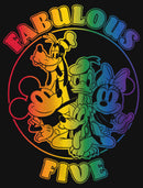 Girl's Mickey & Friends Fabulous Five Rainbow T-Shirt