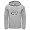 Men's Mickey & Friends Retro Black and White Group Pull Over Hoodie