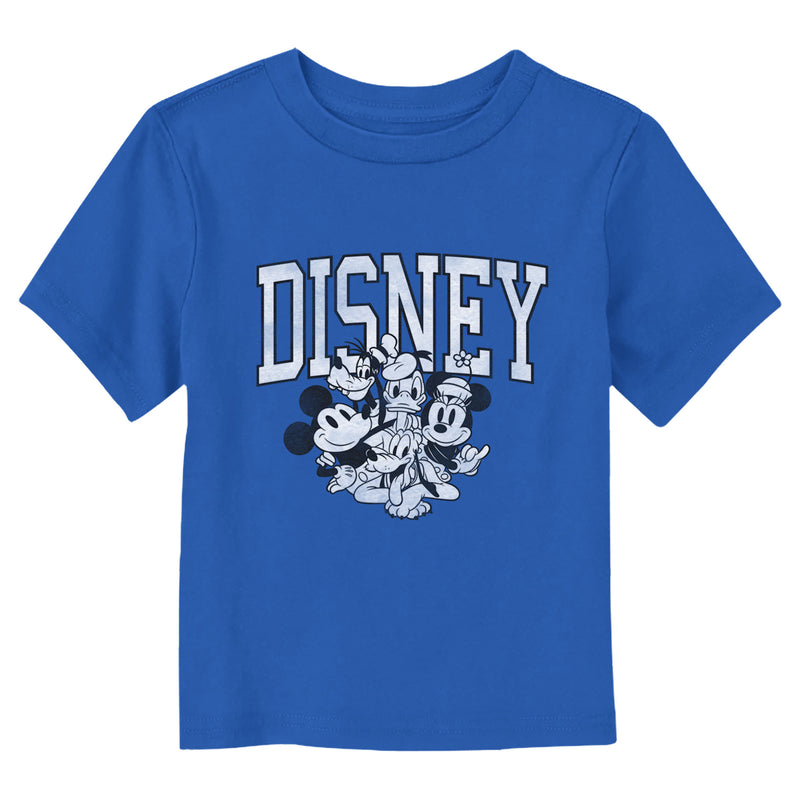 Toddler's Mickey & Friends Black and White Group Shot T-Shirt