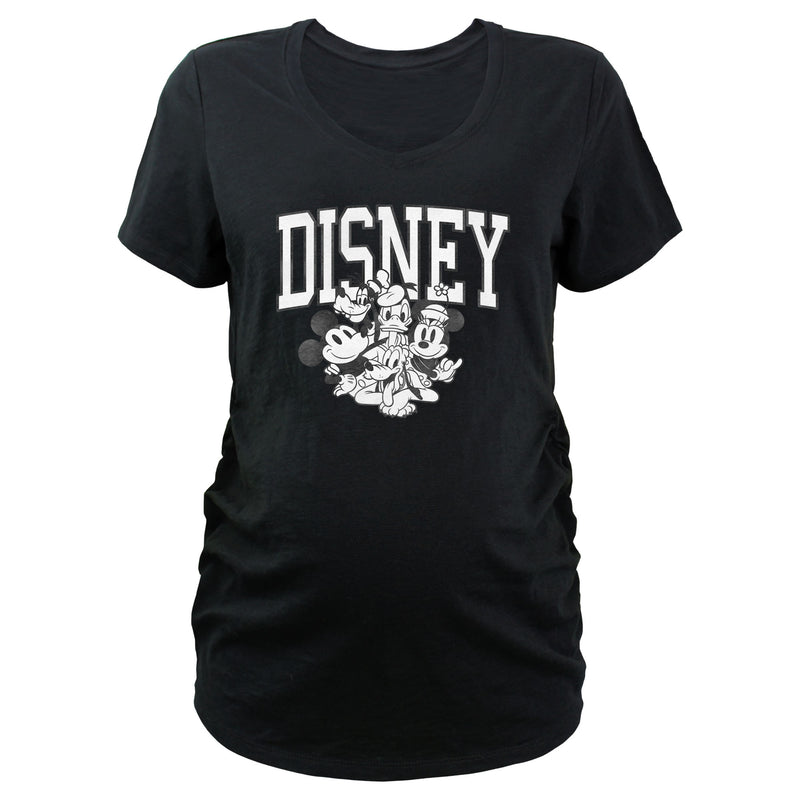 Women's Mickey & Friends Black and White Family Shot T-Shirt