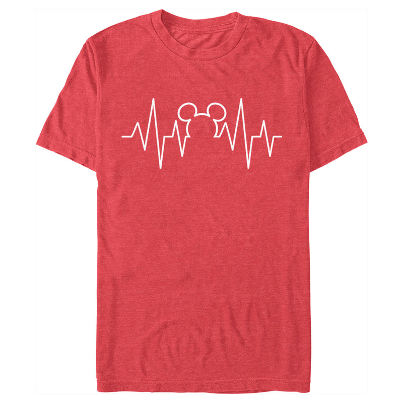 Men's Mickey & Friends Heartbeat Mickey Mouse Logo T-Shirt