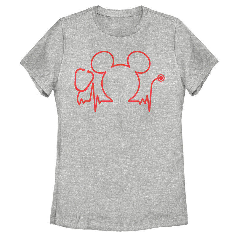 Women's Mickey & Friends Nurse Heartbeat T-Shirt