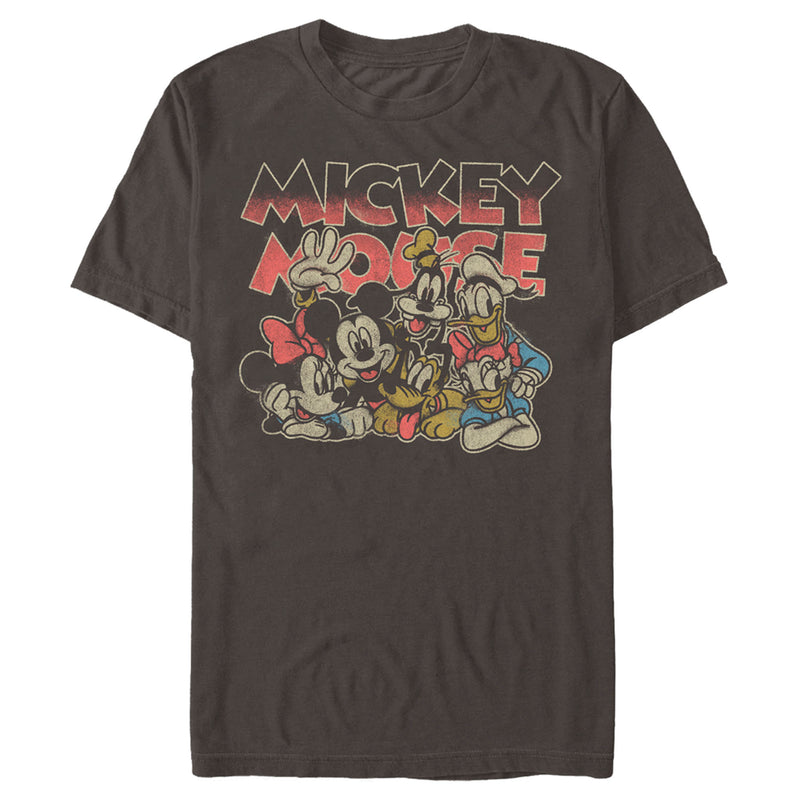 Men's Mickey & Friends Distressed Group Portrait T-Shirt