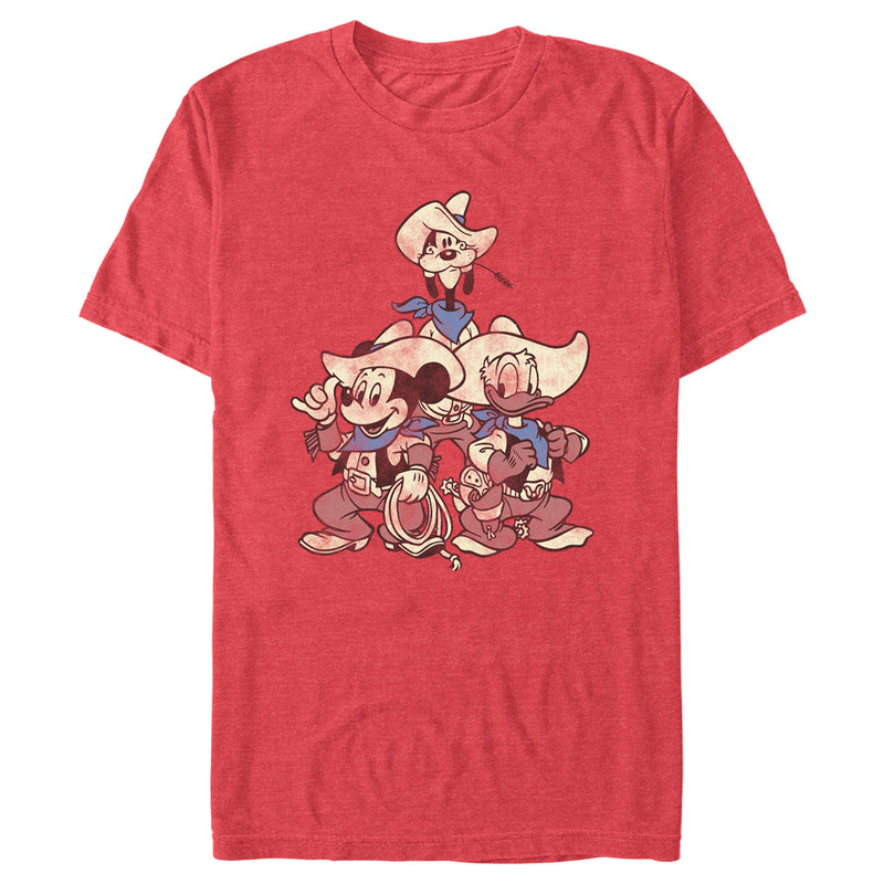 Men's Mickey & Friends Distressed Cowboy Crew T-Shirt