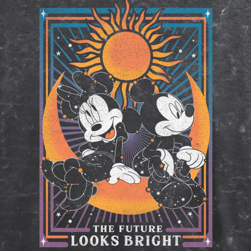 Junior's Mickey & Friends The Future Looks Bright Mickey and Minnie Tarot Card T-Shirt