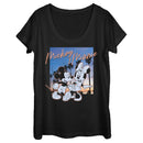 Women's Mickey & Friends Sunset Palm Trees Mickey and Minnie Scoop Neck