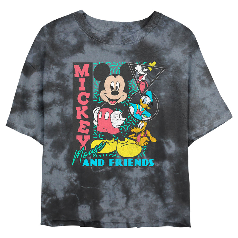 Junior's Mickey & Friends Retro Shapes Crew T-Shirt