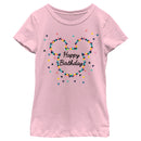 Girl's Mickey & Friends Happy Birthday Logo T-Shirt