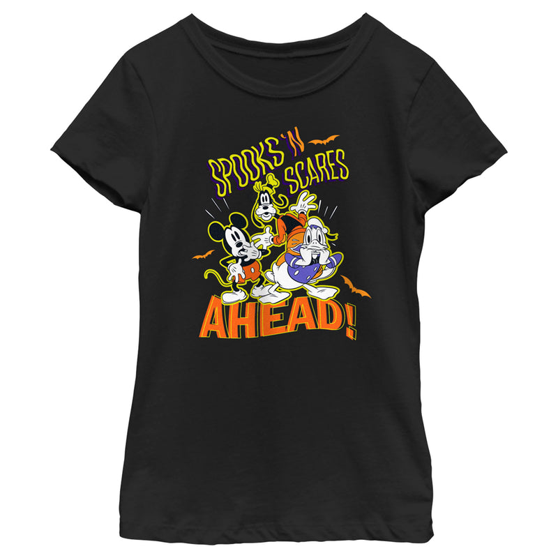 Girl's Mickey & Friends Spooks and Scares Ahead T-Shirt