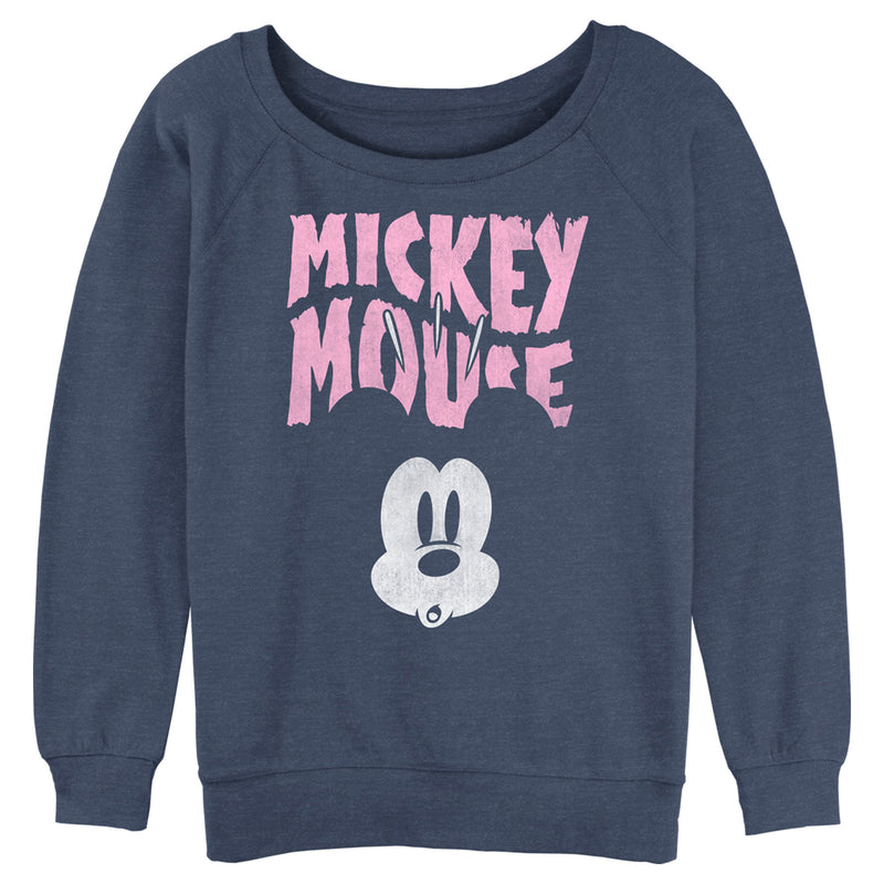Junior's Mickey & Friends Surprised Pink Logo Sweatshirt