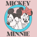 Junior's Mickey & Friends Distressed Mickey and Minnie Circle Logo Sweatshirt