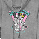 Junior's Mickey & Friends 80s Mickey and Minnie California Logo Cowl Neck Sweatshirt