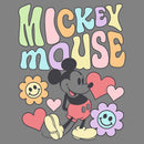 Junior's Mickey & Friends Groovy Hearts and Smilies Logo Cowl Neck Sweatshirt