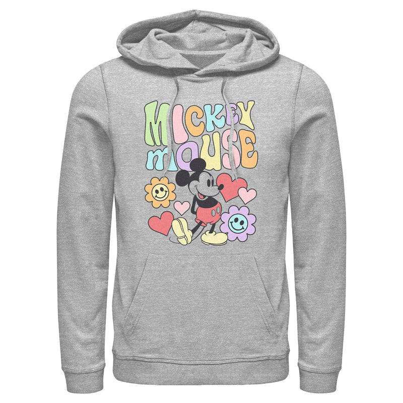 Men's Mickey & Friends Groovy Hearts and Smilies Logo Pull Over Hoodie