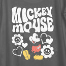 Women's Mickey & Friends Groovy Hearts and Smilies Logo White Scoop Neck