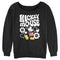 Junior's Mickey & Friends Groovy Hearts and Smilies Logo White Sweatshirt