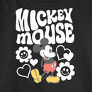 Junior's Mickey & Friends Groovy Hearts and Smilies Logo White Sweatshirt