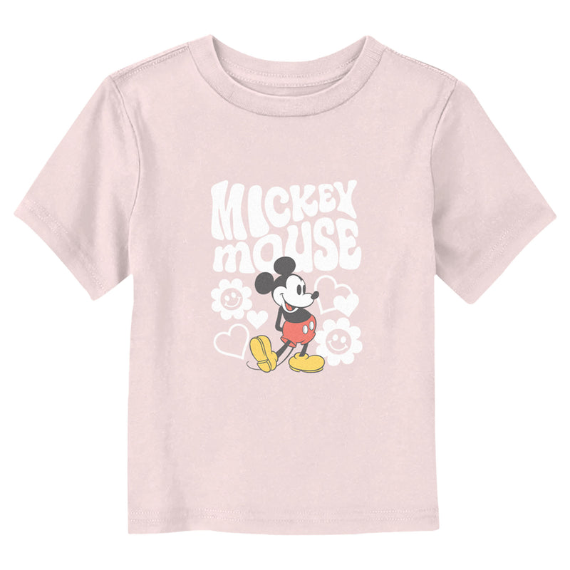 Toddler's Mickey & Friends Groovy Hearts and Flowers T-Shirt