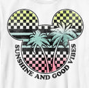 Boy's Mickey & Friends Checkered Sunshine and Good Vibes T-Shirt