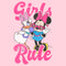 Junior's Mickey & Friends Girls Rule Distressed T-Shirt