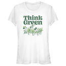 Junior's Mickey & Friends Green Think Plant Lovers T-Shirt