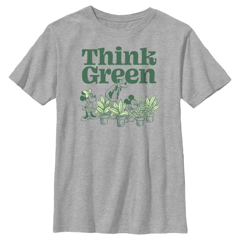 Boy's Mickey & Friends Green Think Plant Lovers T-Shirt