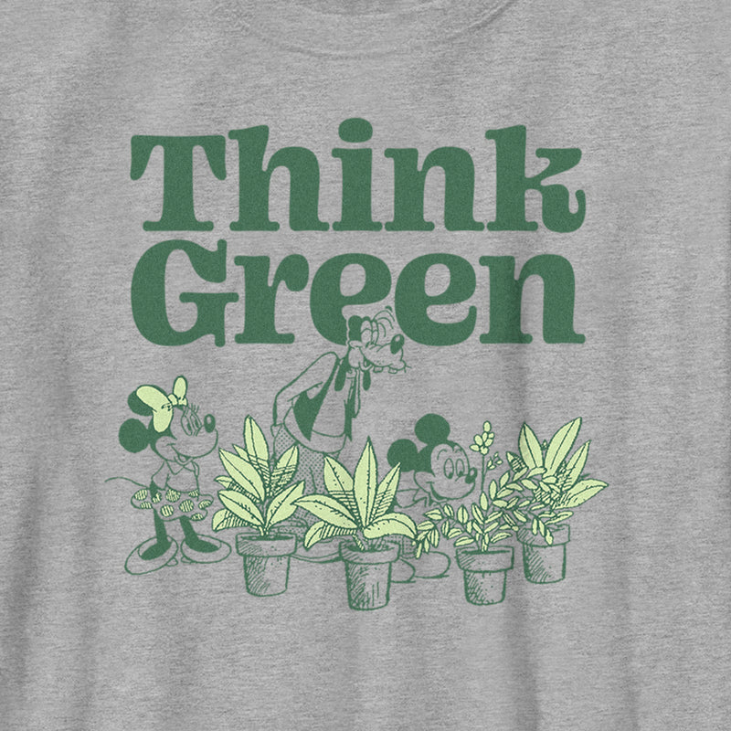 Boy's Mickey & Friends Green Think Plant Lovers T-Shirt