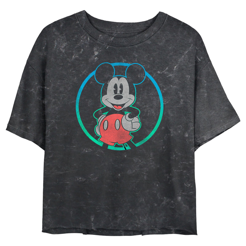 Junior's Mickey & Friends Distressed Circle T-Shirt