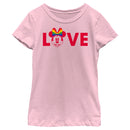 Girl's Minnie Mouse Rainbow Love Bow T-Shirt
