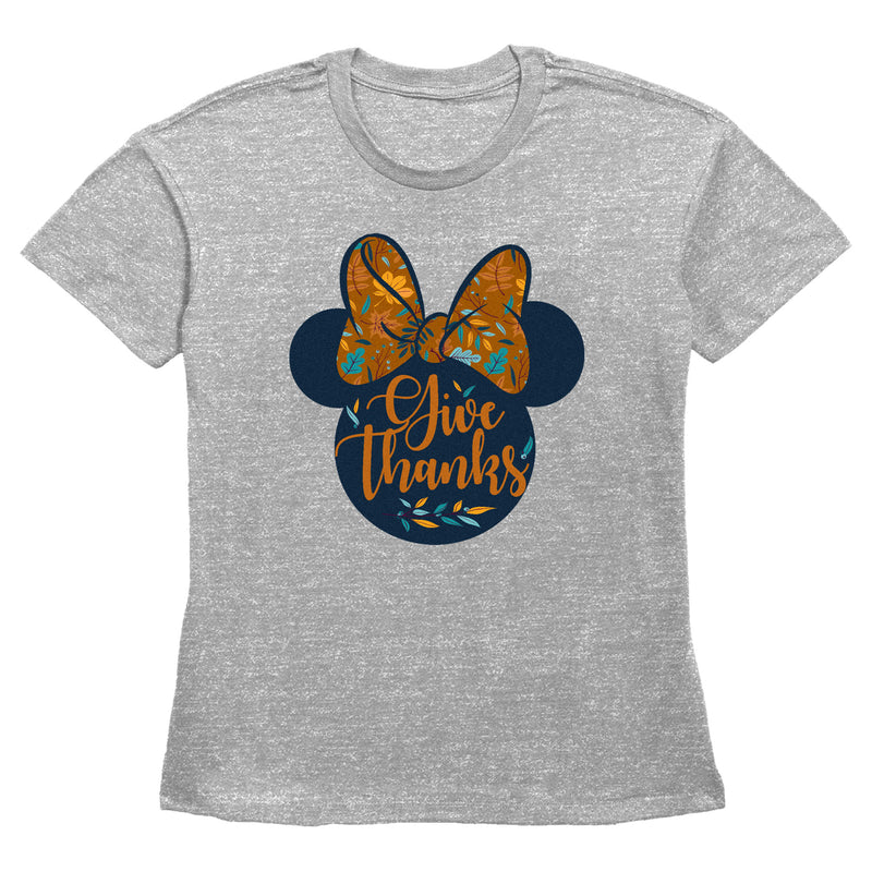 Women's Minnie Mouse Give Thanks Fall Silhouette T-Shirt