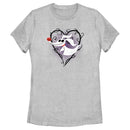 Women's The Nightmare Before Christmas Distressed Heart Zero T-Shirt