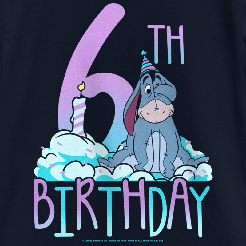 Girl's Winnie the Pooh Eeyore 6th Birthday T-Shirt