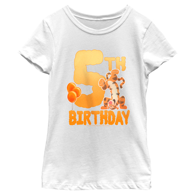 Girl's Winnie the Pooh Tigger 5th Birthday T-Shirt