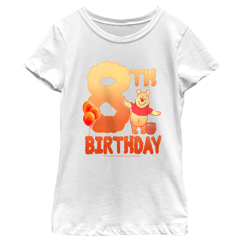 Girl's Winnie the Pooh 8th Birthday Pooh Bear T-Shirt