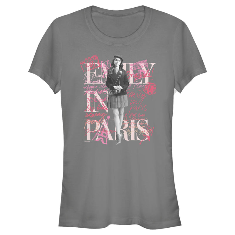 Junior's Emily in Paris Sketch Collage T-Shirt