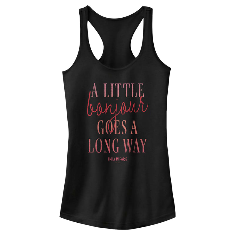 Junior's Emily in Paris La Plouc Flowers Photo Racerback Tank Top