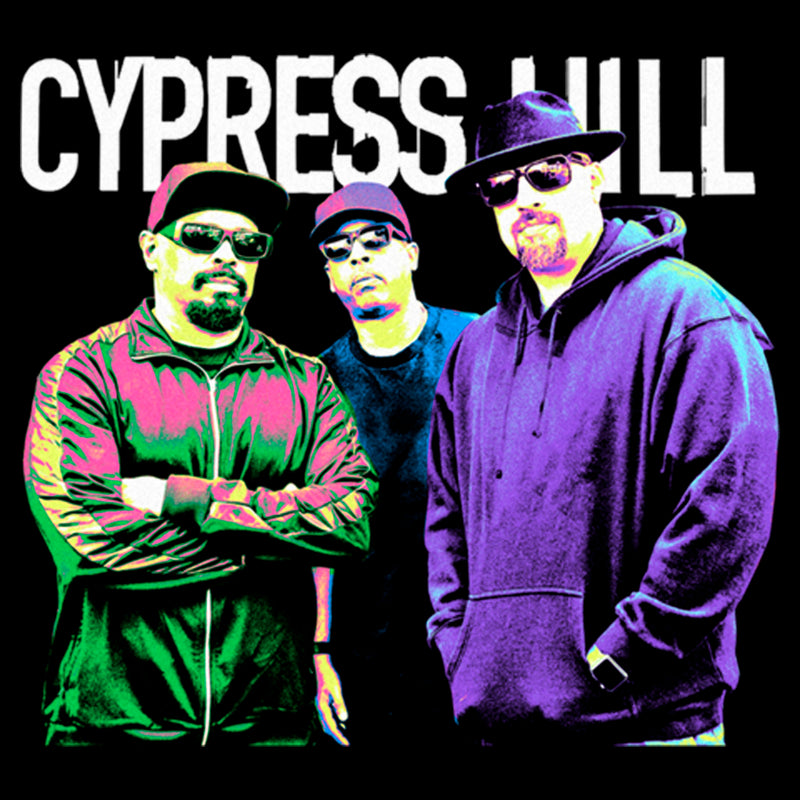 Junior's Cypress Hill Neon Portrait Logo Sweatshirt