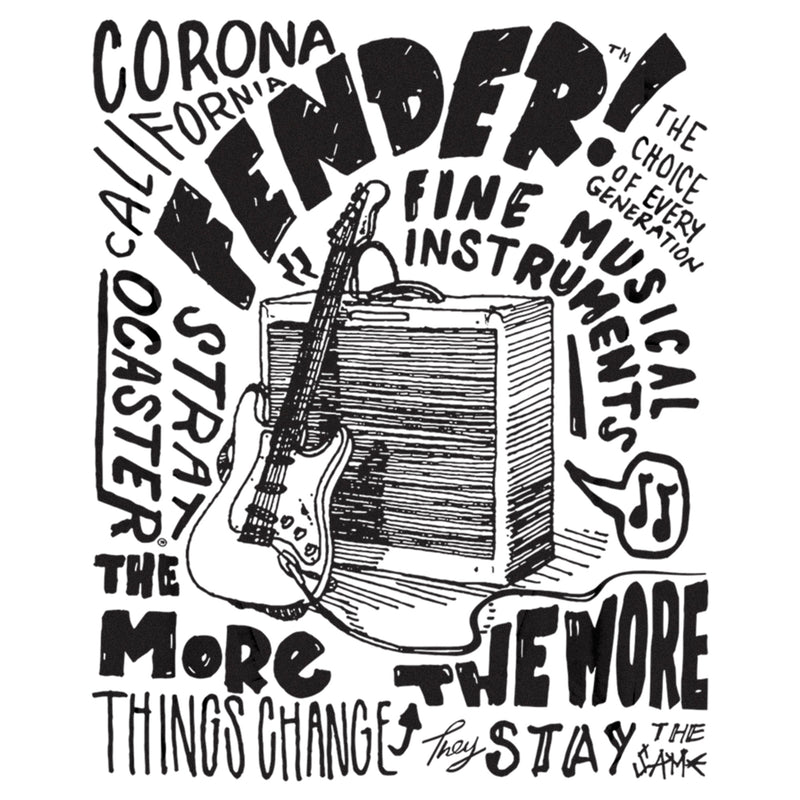 Junior's Fender Sketch Poster T-Shirt