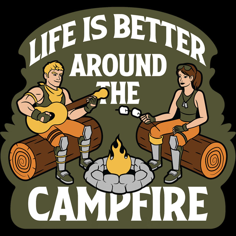 Junior's Fortnite Life Is Better Around the Campfire T-Shirt