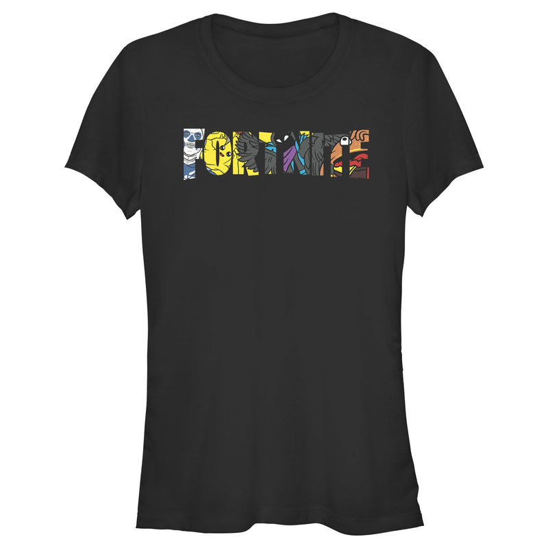 Junior's Fortnite Logo Character Fill T-Shirt