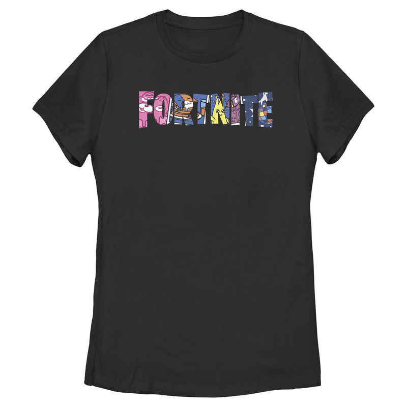 Women's Fortnite Classic Logo Character Fill T-Shirt