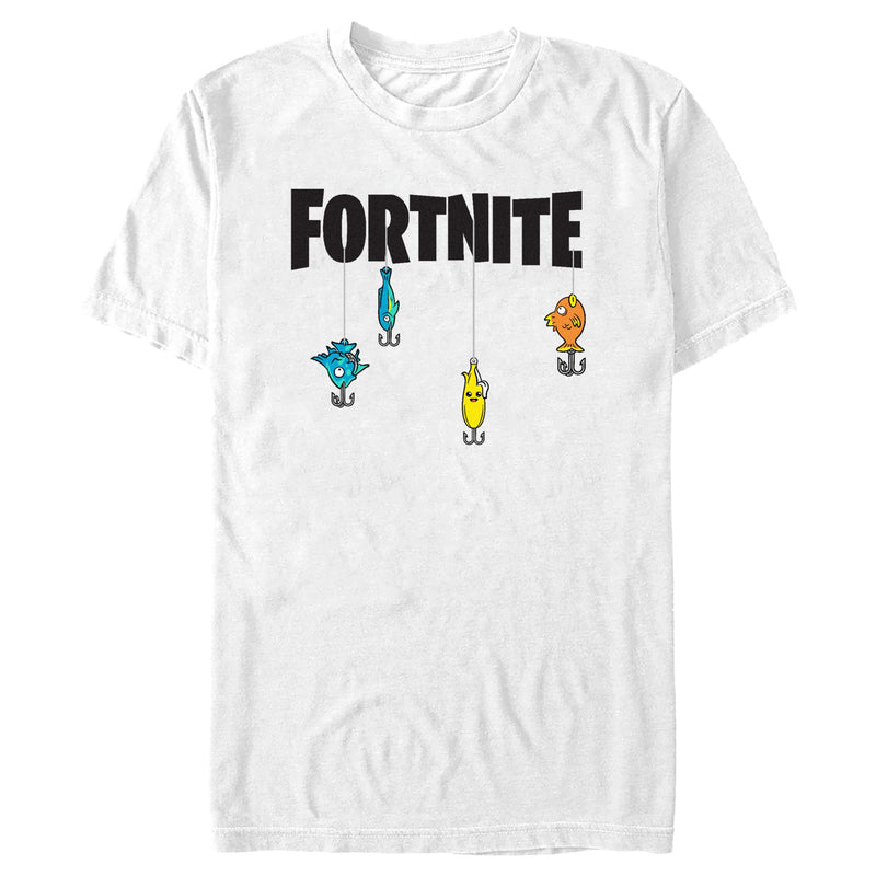 Men's Fortnite Fishing Lure Black Logo T-Shirt