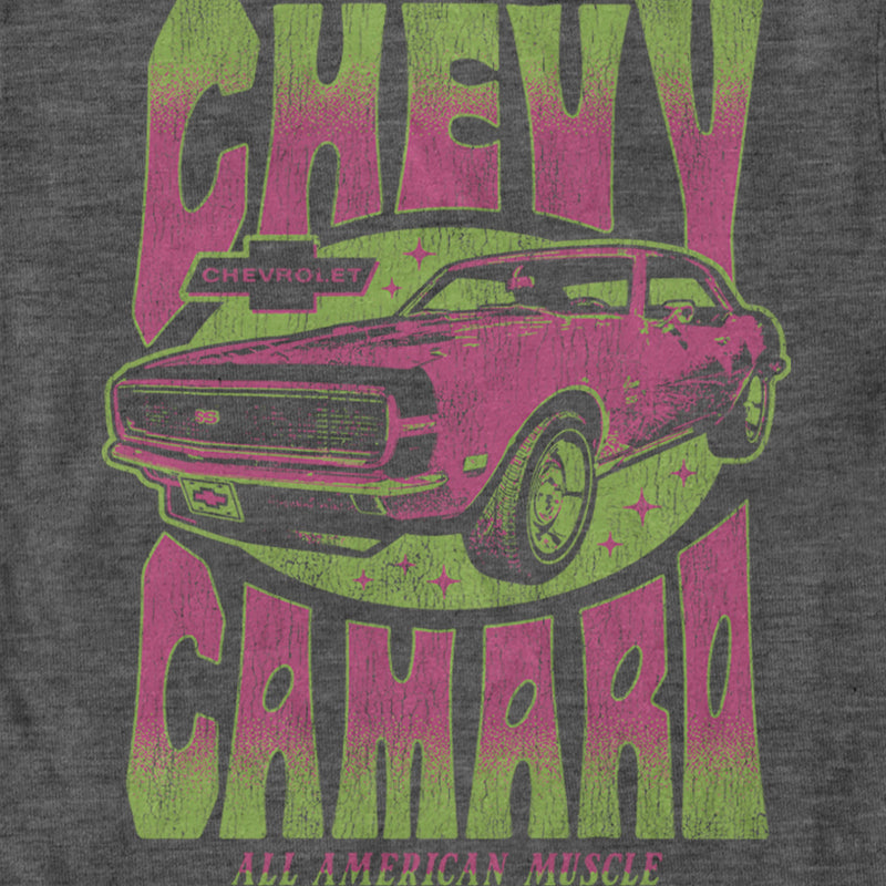Men's General Motors Retro Pink and Green Chevy Camaro T-Shirt