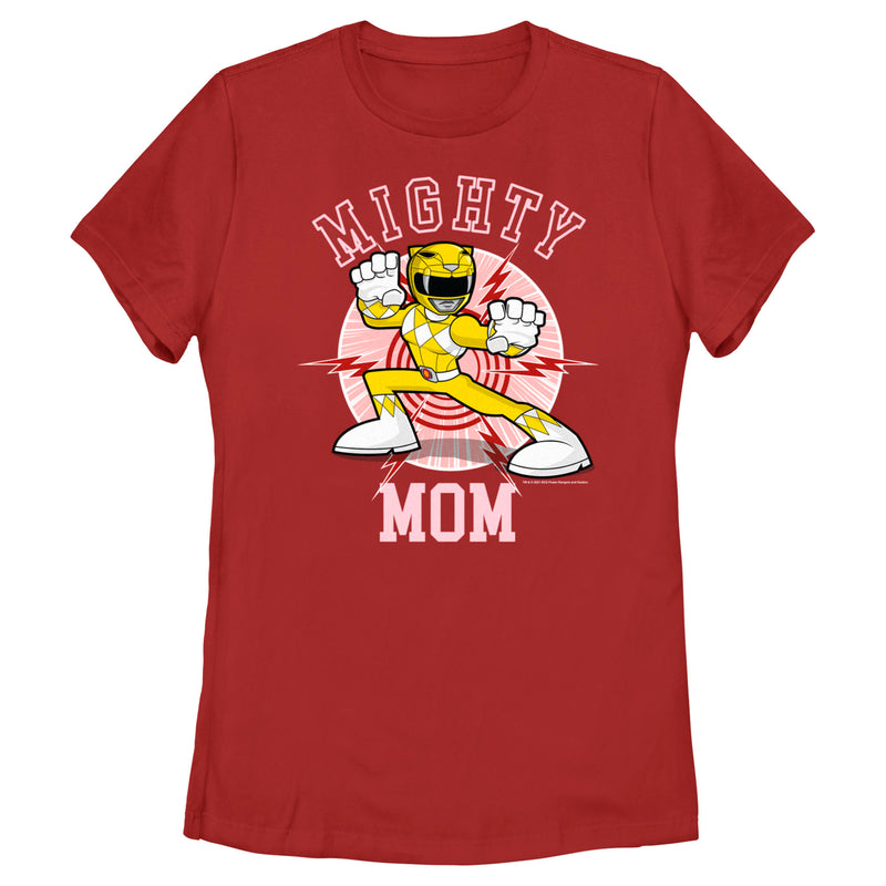 Women's Power Rangers Mighty Mom Yellow T-Shirt
