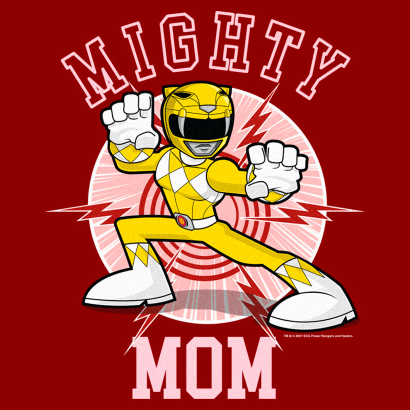 Women's Power Rangers Mighty Mom Yellow T-Shirt