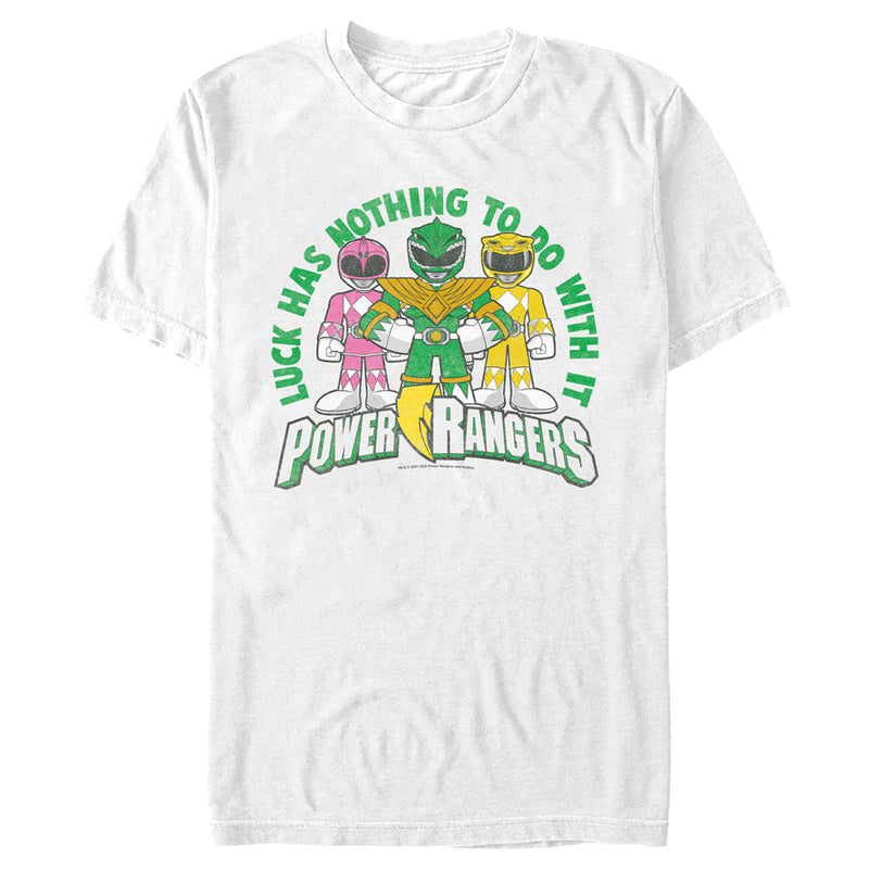 Men's Power Rangers St. Patrick's Day Luck has Nothing to do with It T-Shirt